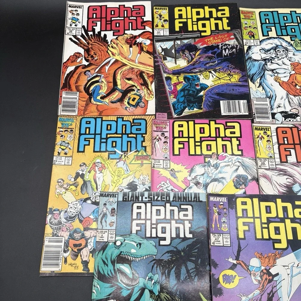 Lot of 8 Alpha Flight Comics 1980s 1990s Marvel Giant-Sized Annual